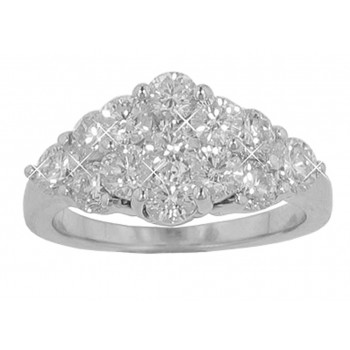 2.75 CT. TW Round Cut Diamond Cluster Ring